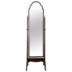 Antiker Cheval-Spiegel aus Walnussholz im Queen Anne-Stil des 20. Jahrhunderts