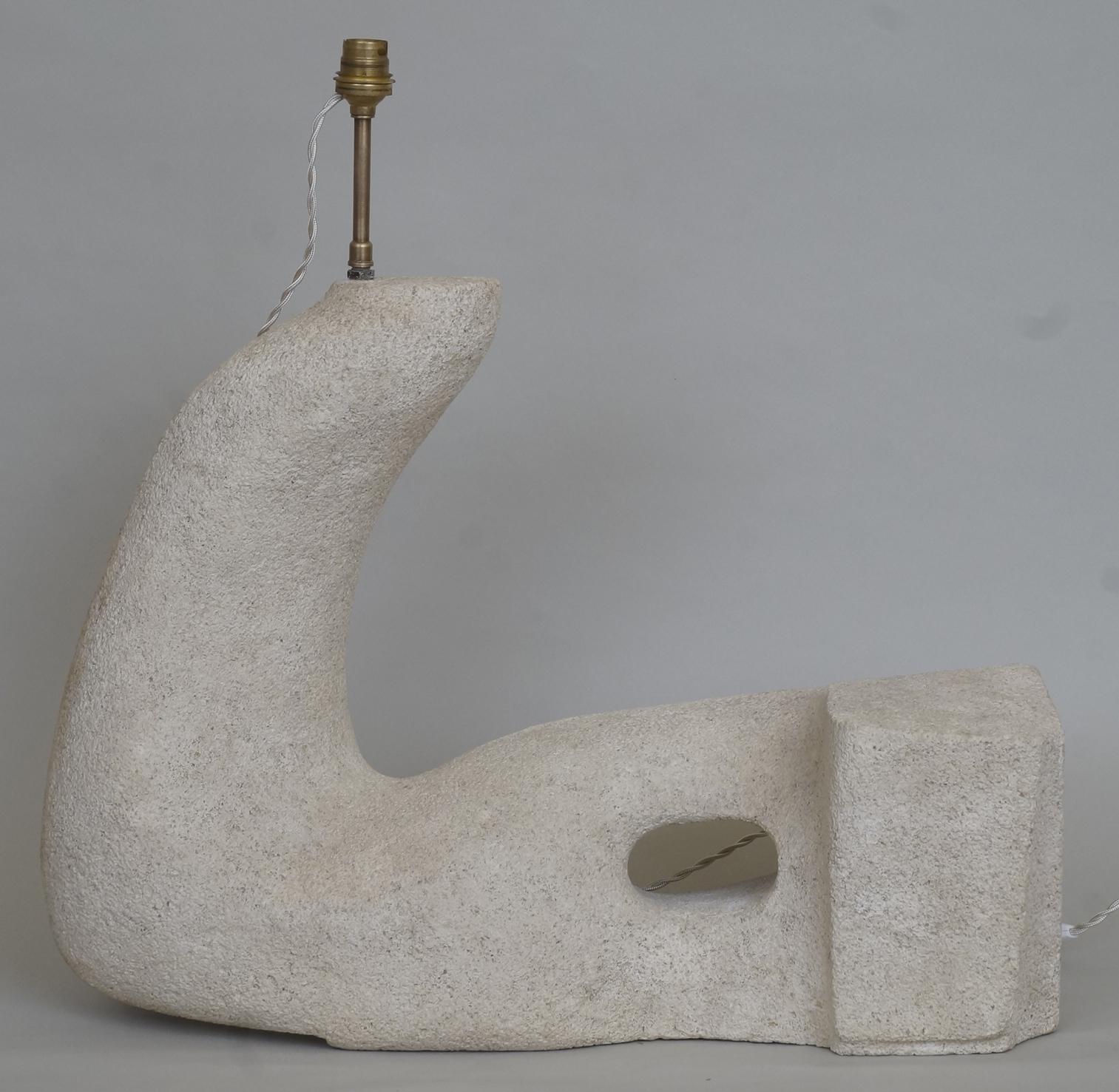 French 20th Zoomorphic Stone Table Lamp