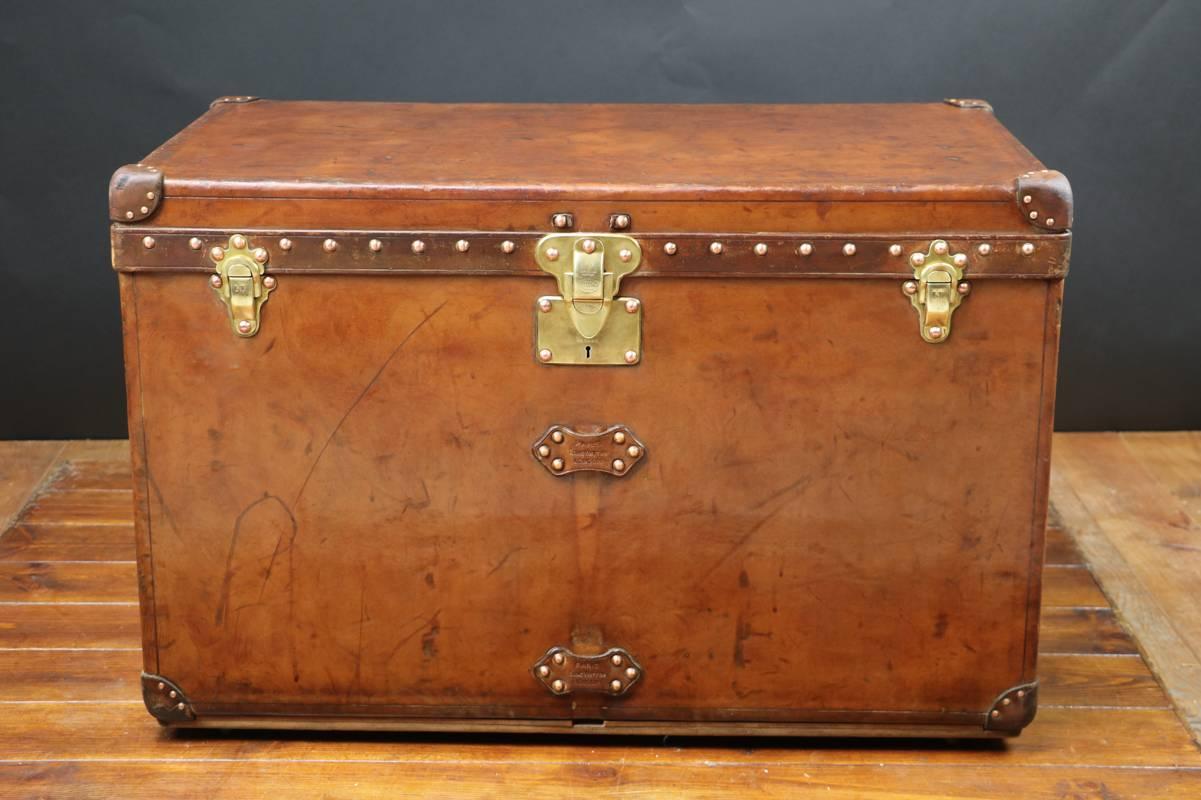 French 20th Century Louis Vuitton Steamer Leather Trunk