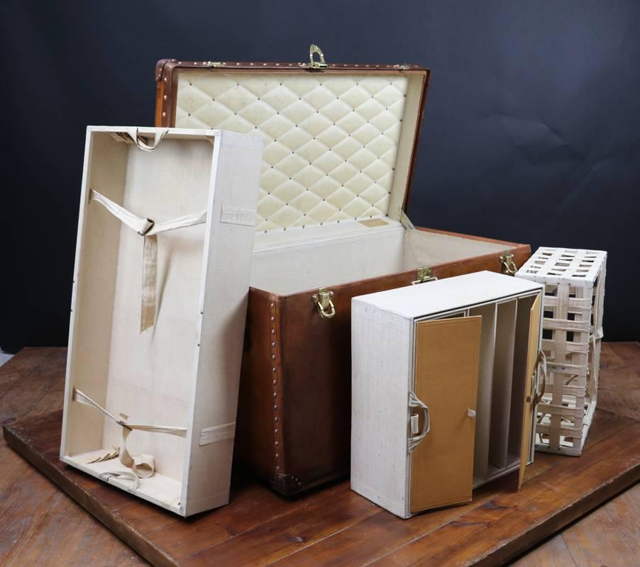 Early 20th Century 20th Century Louis Vuitton Steamer Leather Trunk