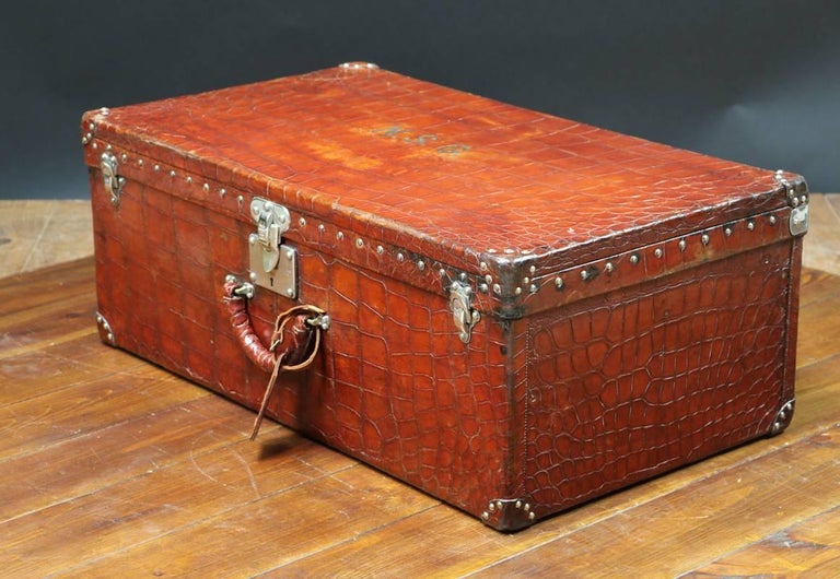 1934 LOUIS VUITTON CROCODILE LEATHER SUITCASE - Pinth Vintage Luggage