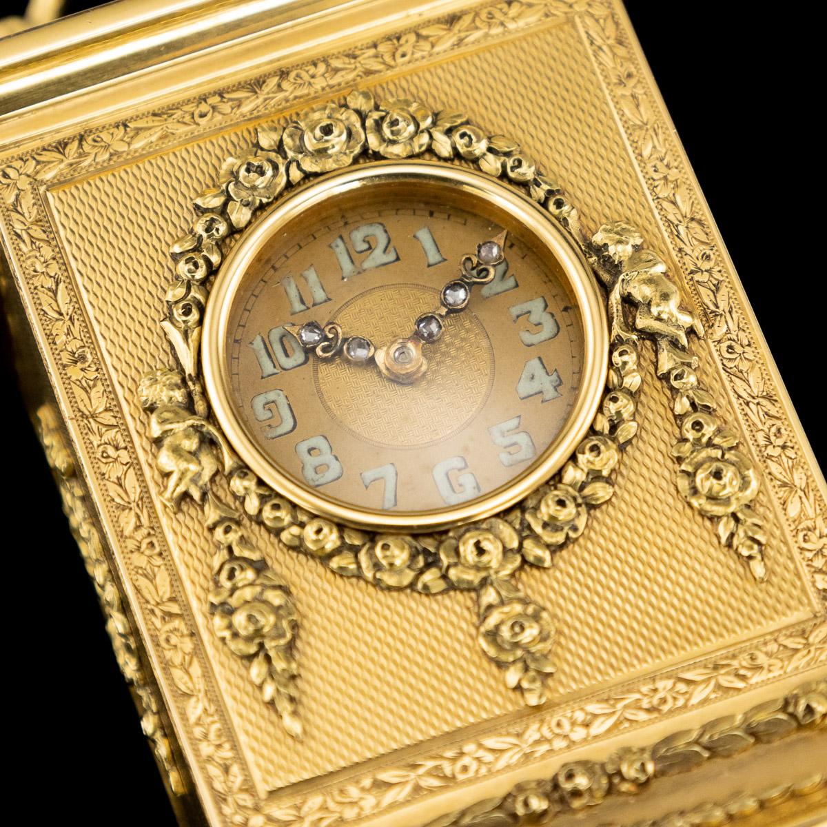 20th Century 18-Karat Gold Quarter Repeating Carriage Clock, London, circa 1924 7