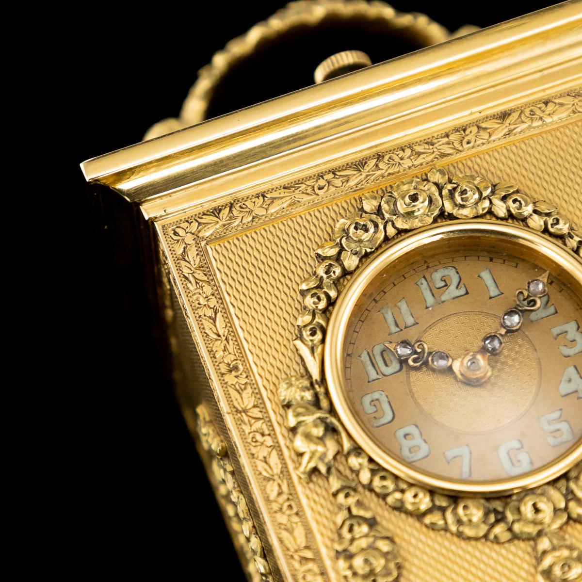 20th Century 18-Karat Gold Quarter Repeating Carriage Clock, London, circa 1924 9