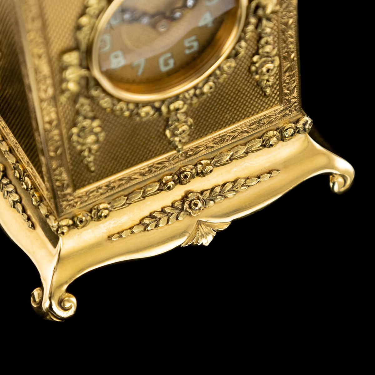 20th Century 18-Karat Gold Quarter Repeating Carriage Clock, London, circa 1924 10