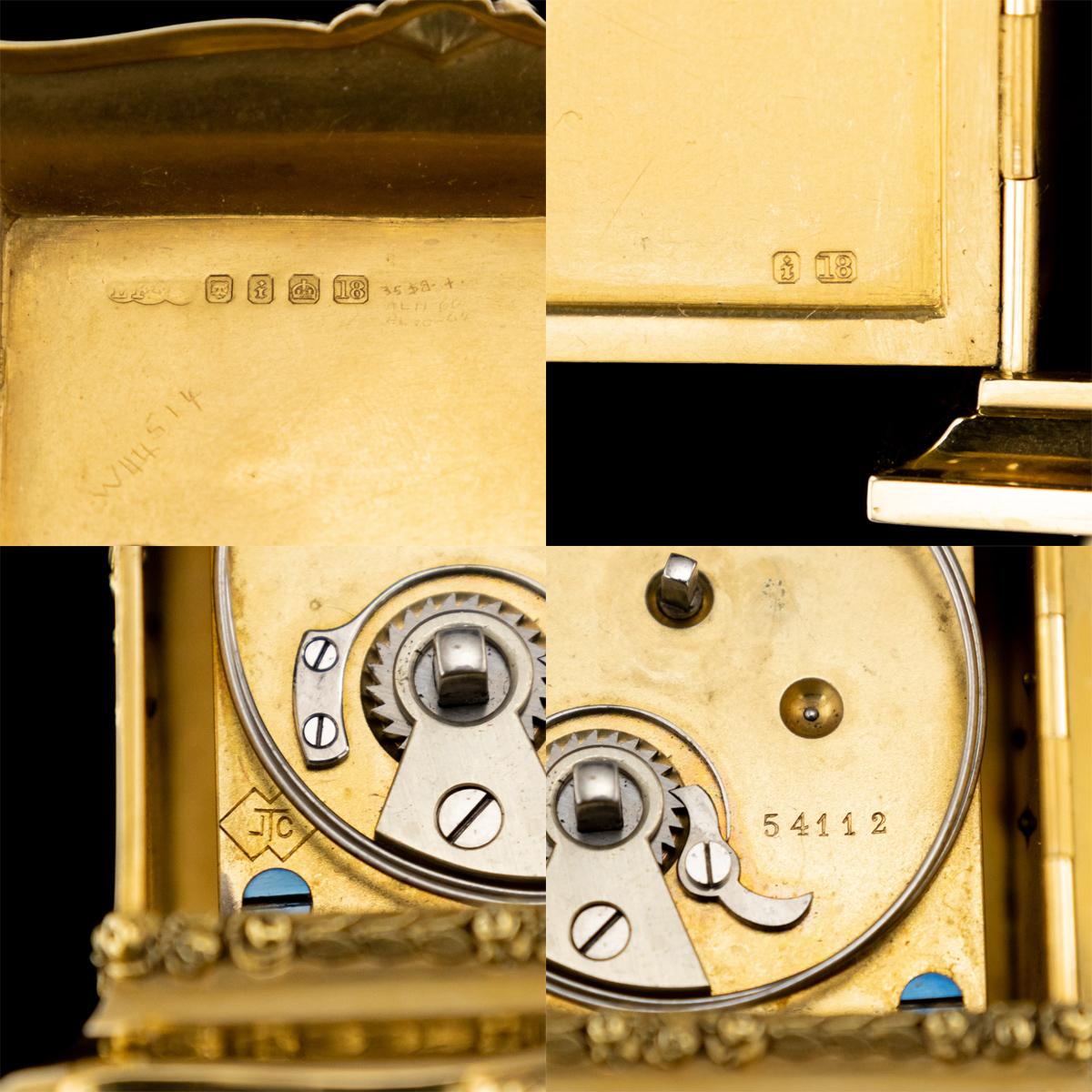 20th Century 18-Karat Gold Quarter Repeating Carriage Clock, London, circa 1924 12