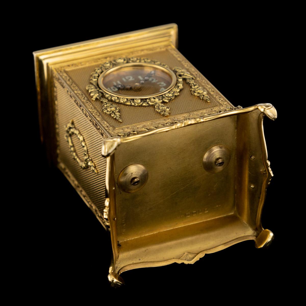 20th Century 18-Karat Gold Quarter Repeating Carriage Clock, London, circa 1924 1