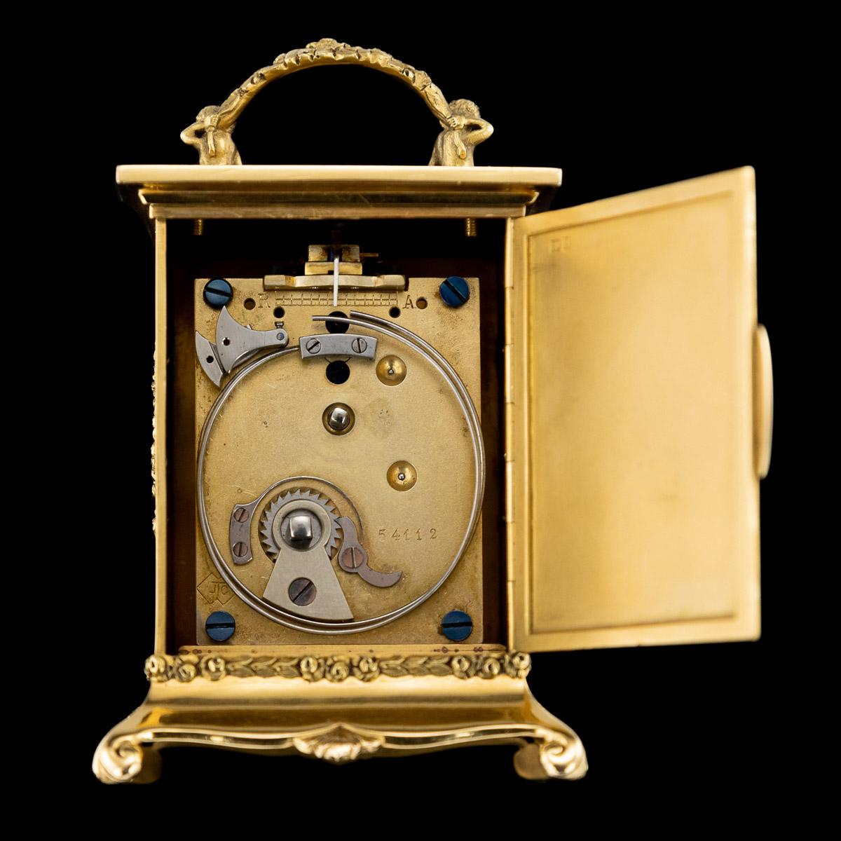 20th Century 18-Karat Gold Quarter Repeating Carriage Clock, London, circa 1924 2