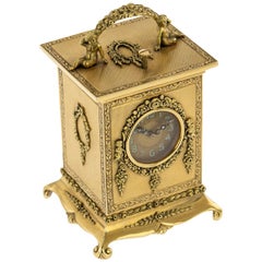 Vintage 20th Century 18-Karat Gold Quarter Repeating Carriage Clock, London, circa 1924