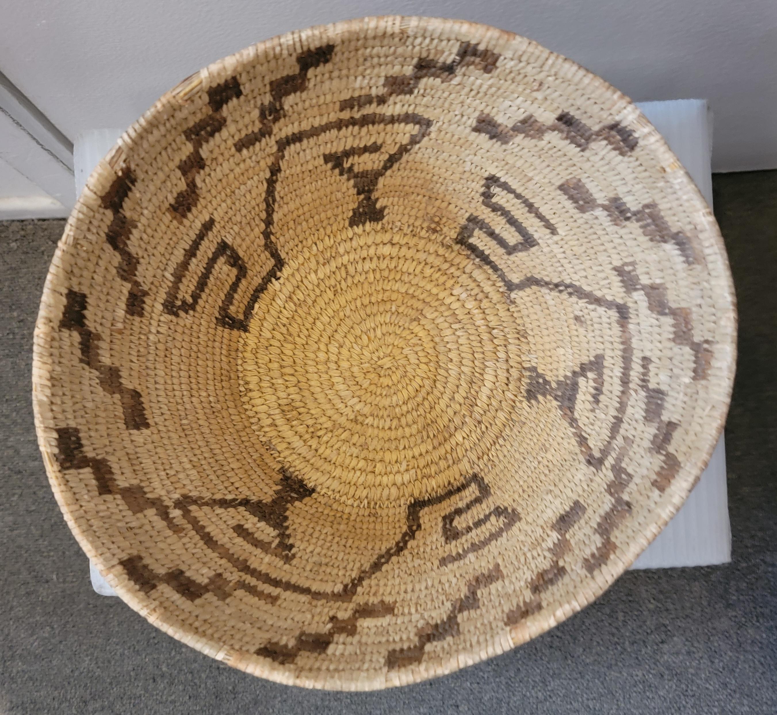 Adirondack 20Thc  American Indian Pima Geometric Basket For Sale