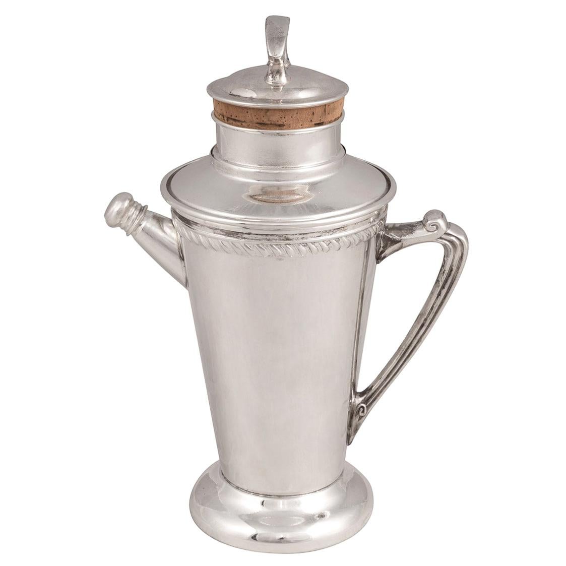 Shaker à cocktail « Recipe » en métal argenté américain du 20e siècle, vers 1930 en vente