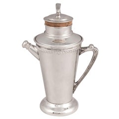 Coctelera "Receta" chapada en plata americana del siglo XX, hacia 1930