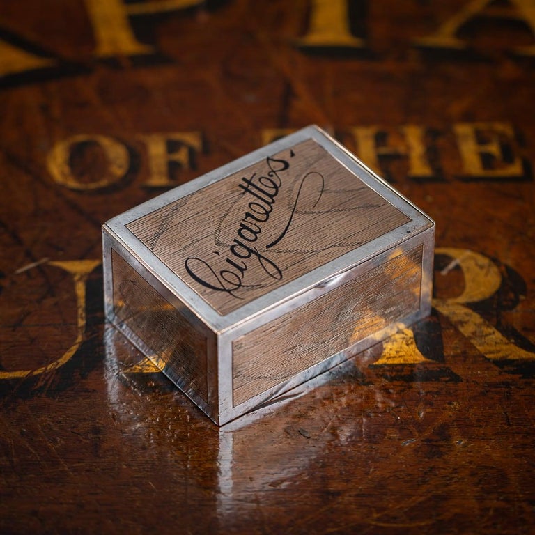 20thC American Silver Plated Trompe I'oeil Cigarette Box, Tiffany