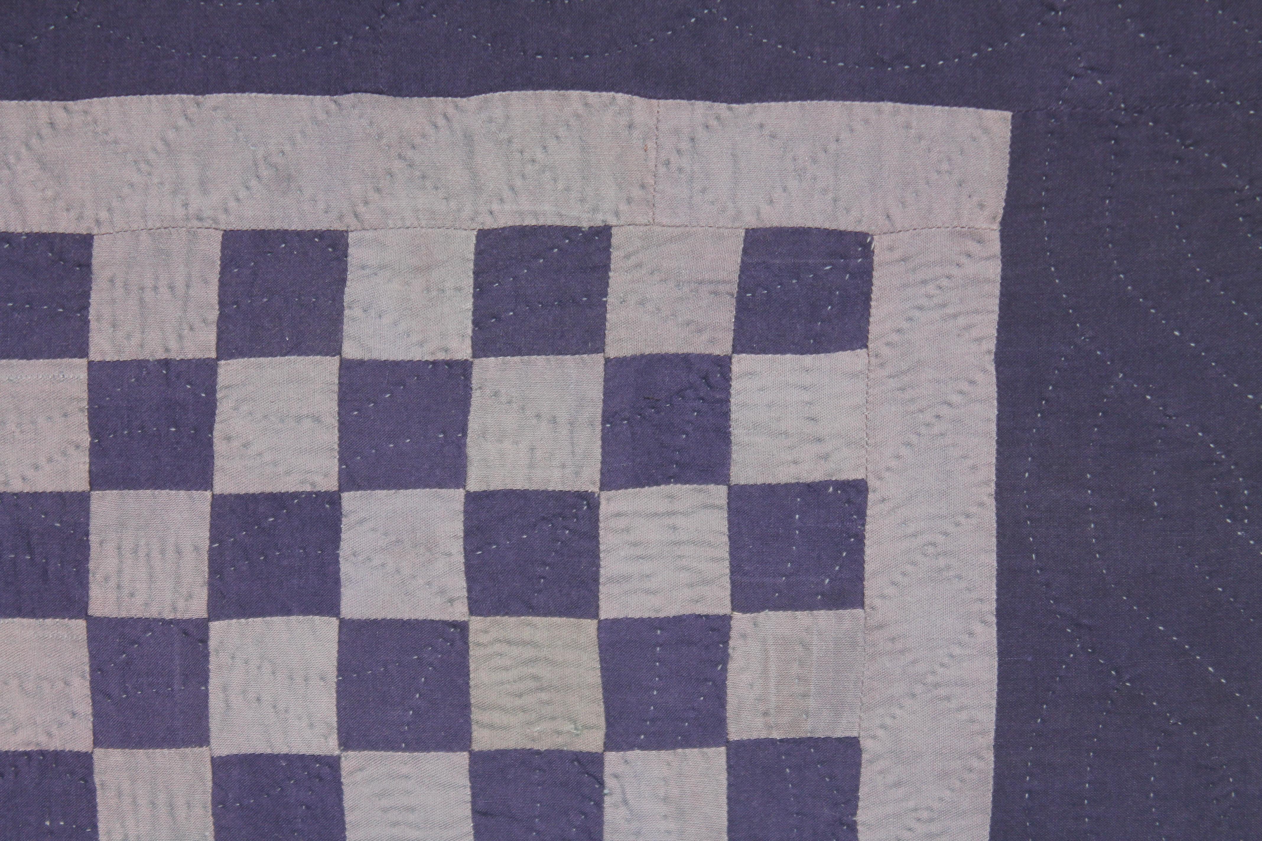 20Thc Amish One Patch Crib Quilt-Mounted In Good Condition For Sale In Los Angeles, CA