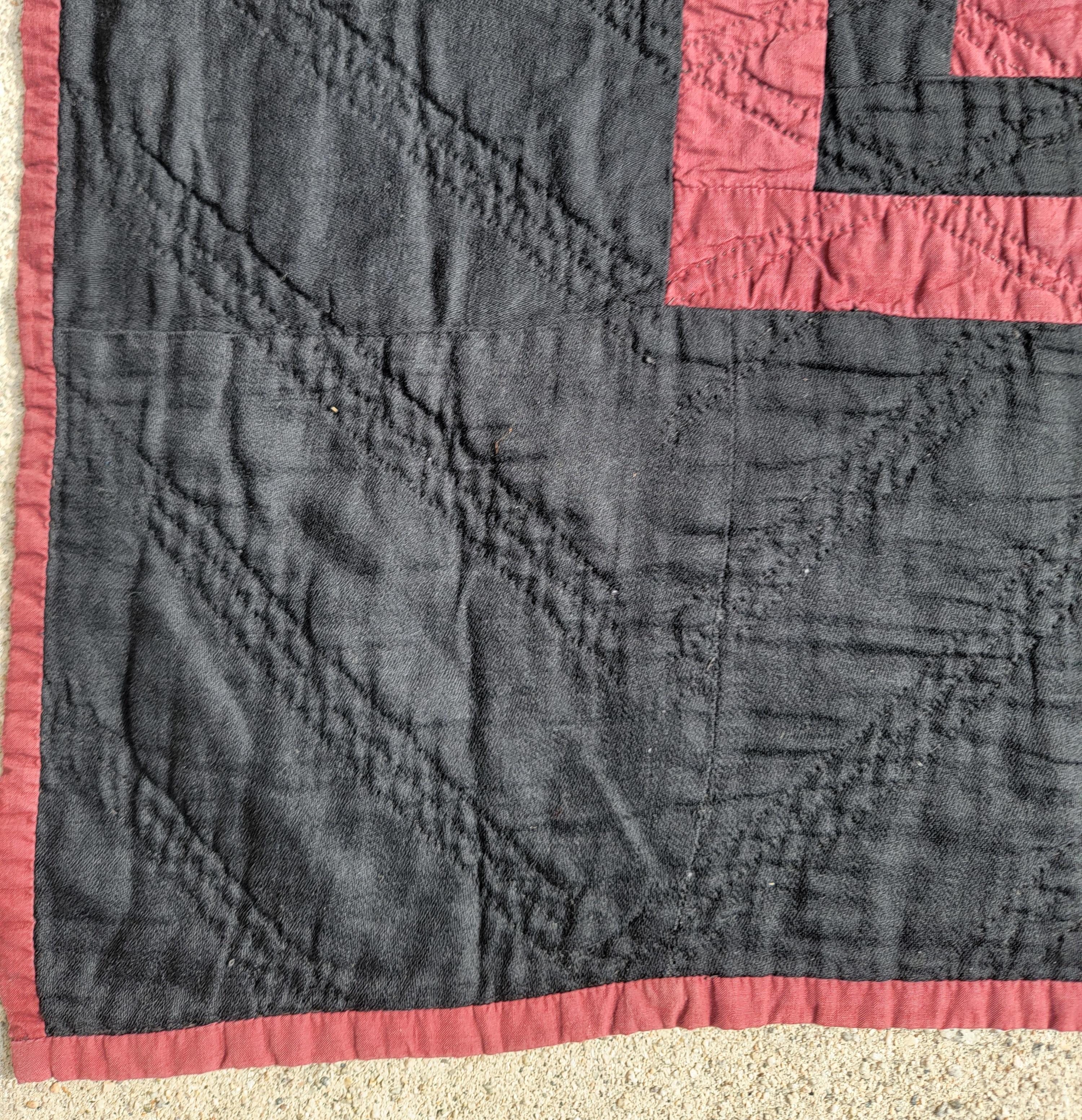20Thc Amish Plain Quilt from Ohio In Good Condition For Sale In Los Angeles, CA