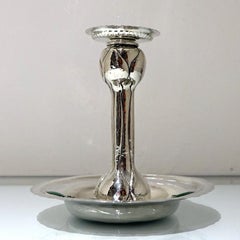 20th Century Edwardian Sterling Silver Art Nouveau Chamberstick Lon1902 Hutton