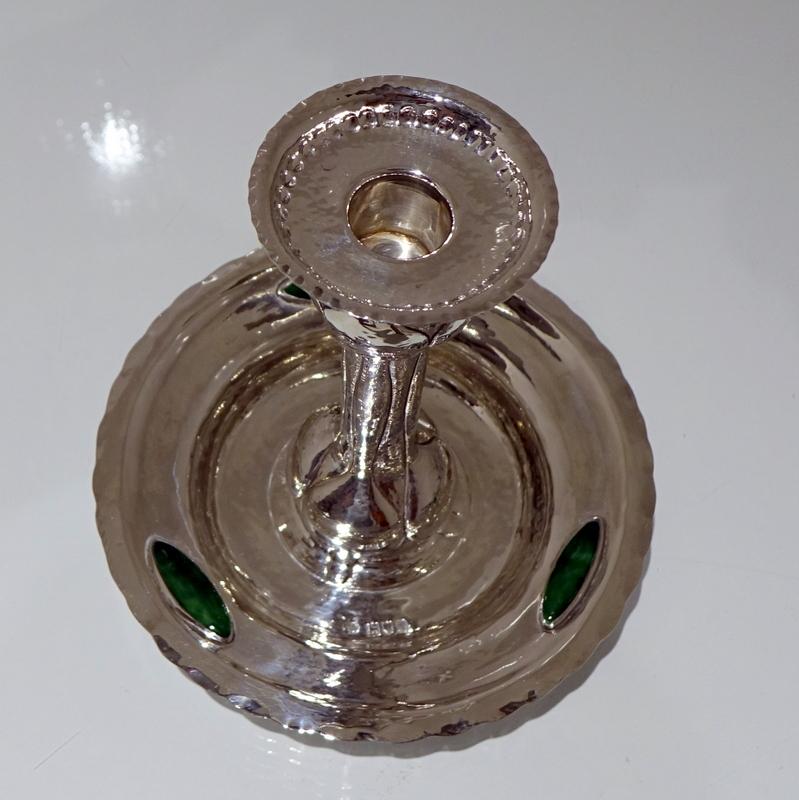 British 20th Century Edwardian Sterling Silver Art Nouveau Chamberstick Lon1902 Hutton For Sale