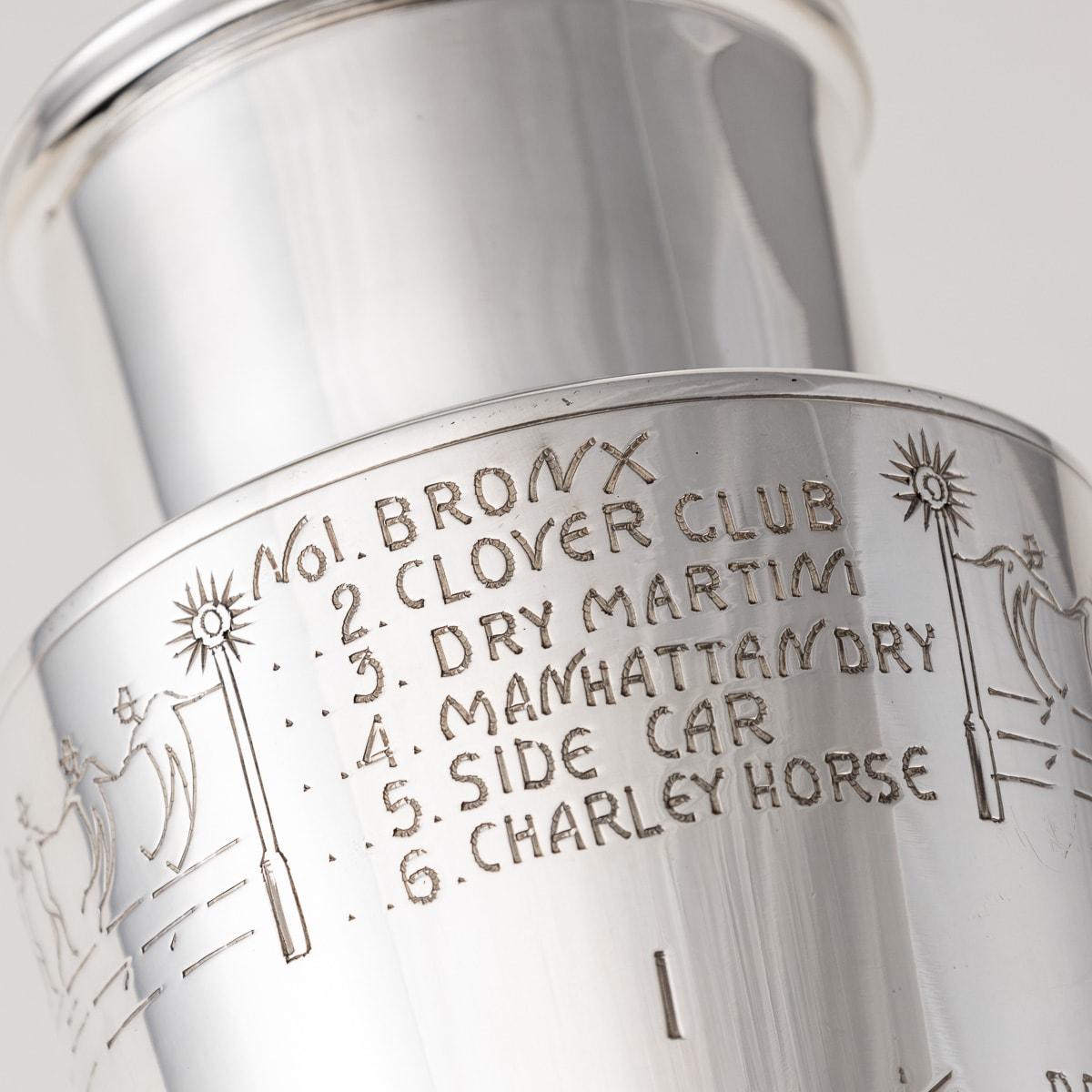 Shaker cocktail Art Déco du 20e siècle en métal argenté, Keith Murray pour Mappin & Webb en vente 3