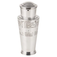 20thC Art Deco Silver Plated Cocktail Shaker, Keith Murray For Mappin & Webb