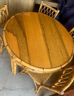 20th Century Bamboo Table & Chairs