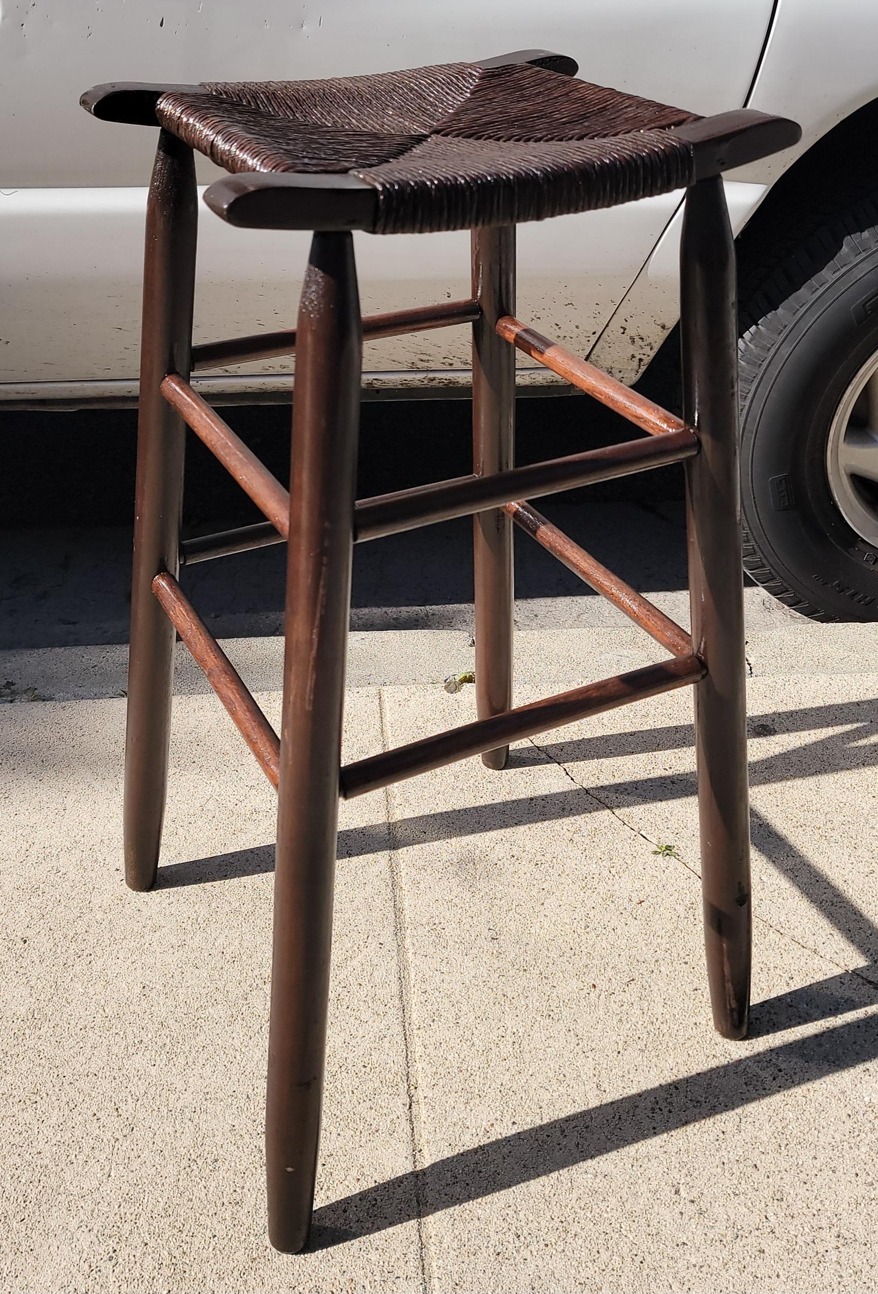 American 20Thc Bar Stools In Dark Surface For Sale