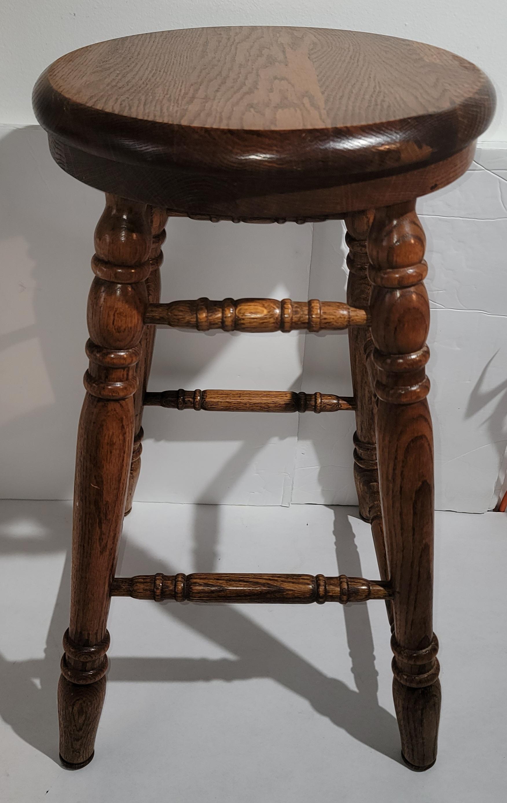 Varnished 20thc Bar Stools, Pair For Sale