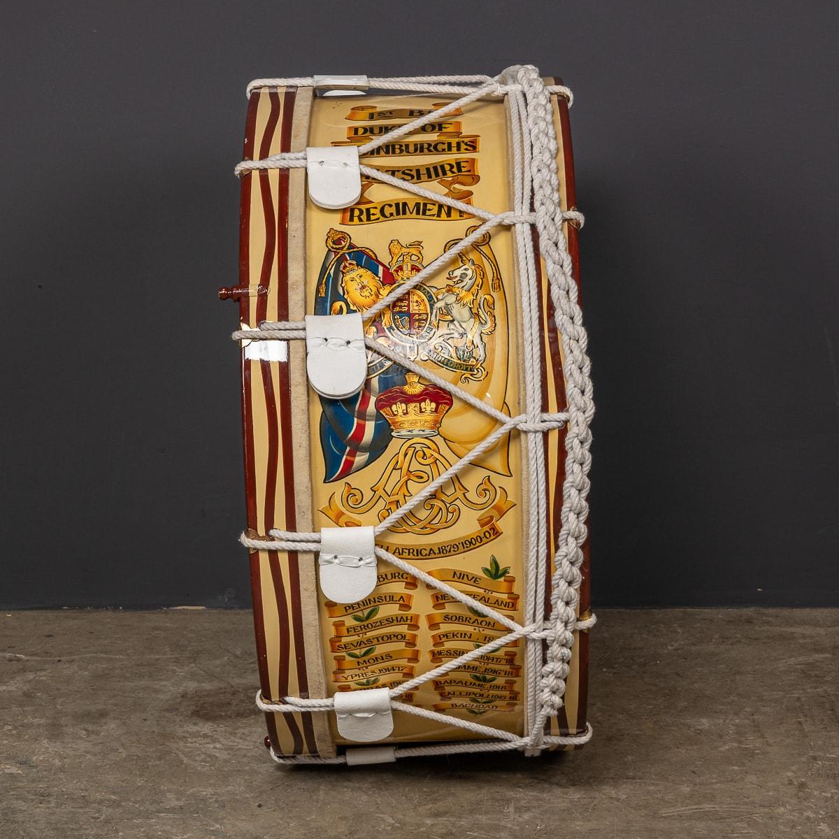 Wood 20thC Bass Drum Of The Duke Of Edinburghs 1St Battalion Wiltshire Regiment Band