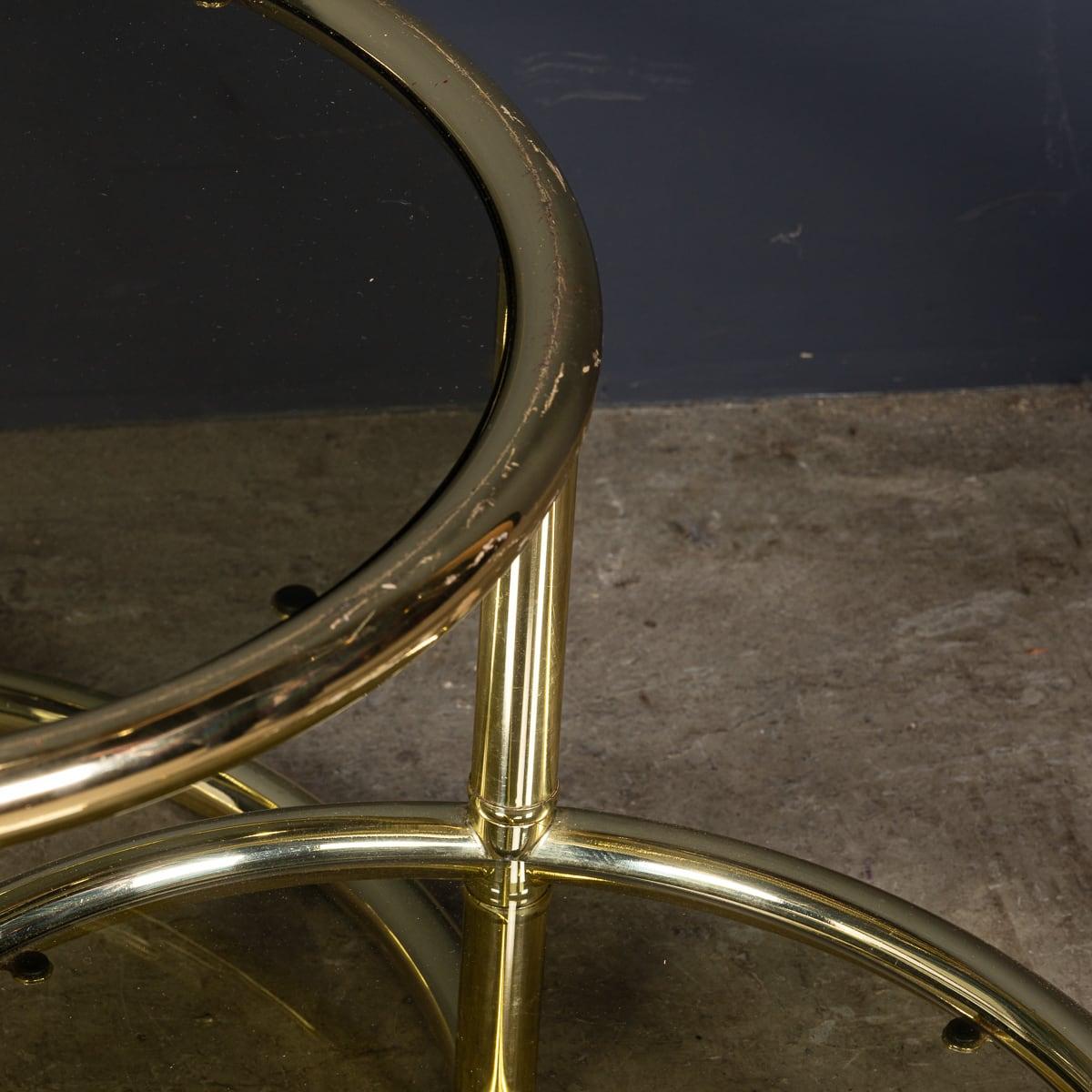 20thC Brass & Glass Three-Tier 