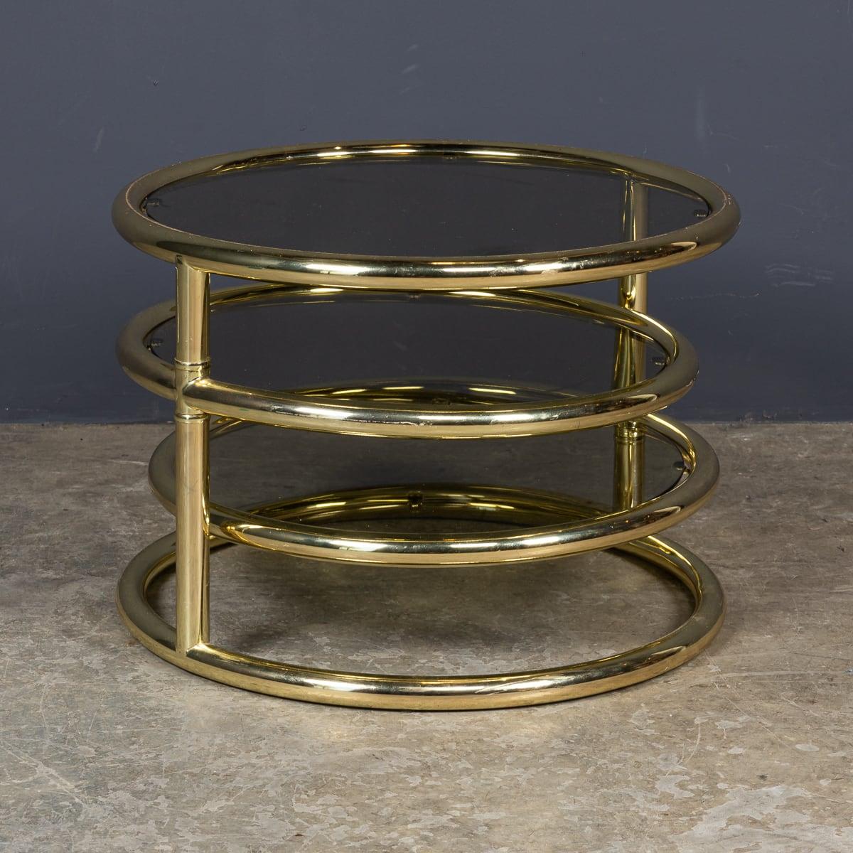 Other 20thC Brass & Glass Three-Tier 