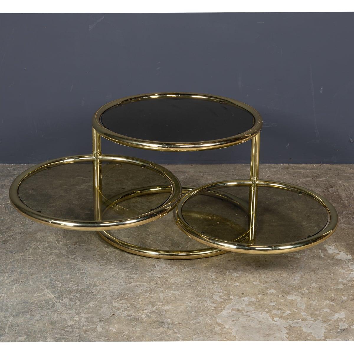 20thC Brass & Glass Three-Tier 