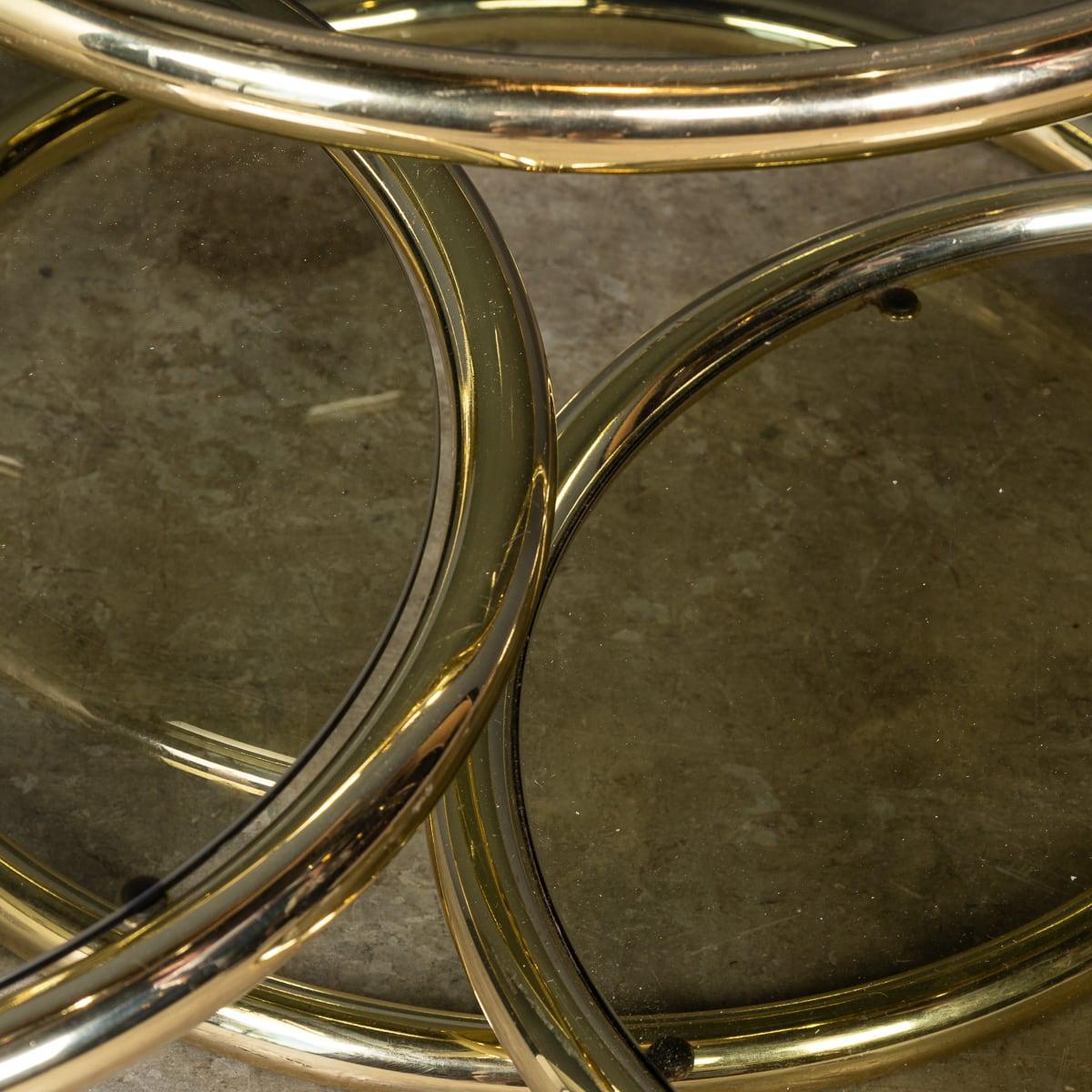 20th Century 20thC Brass & Glass Three-Tier 