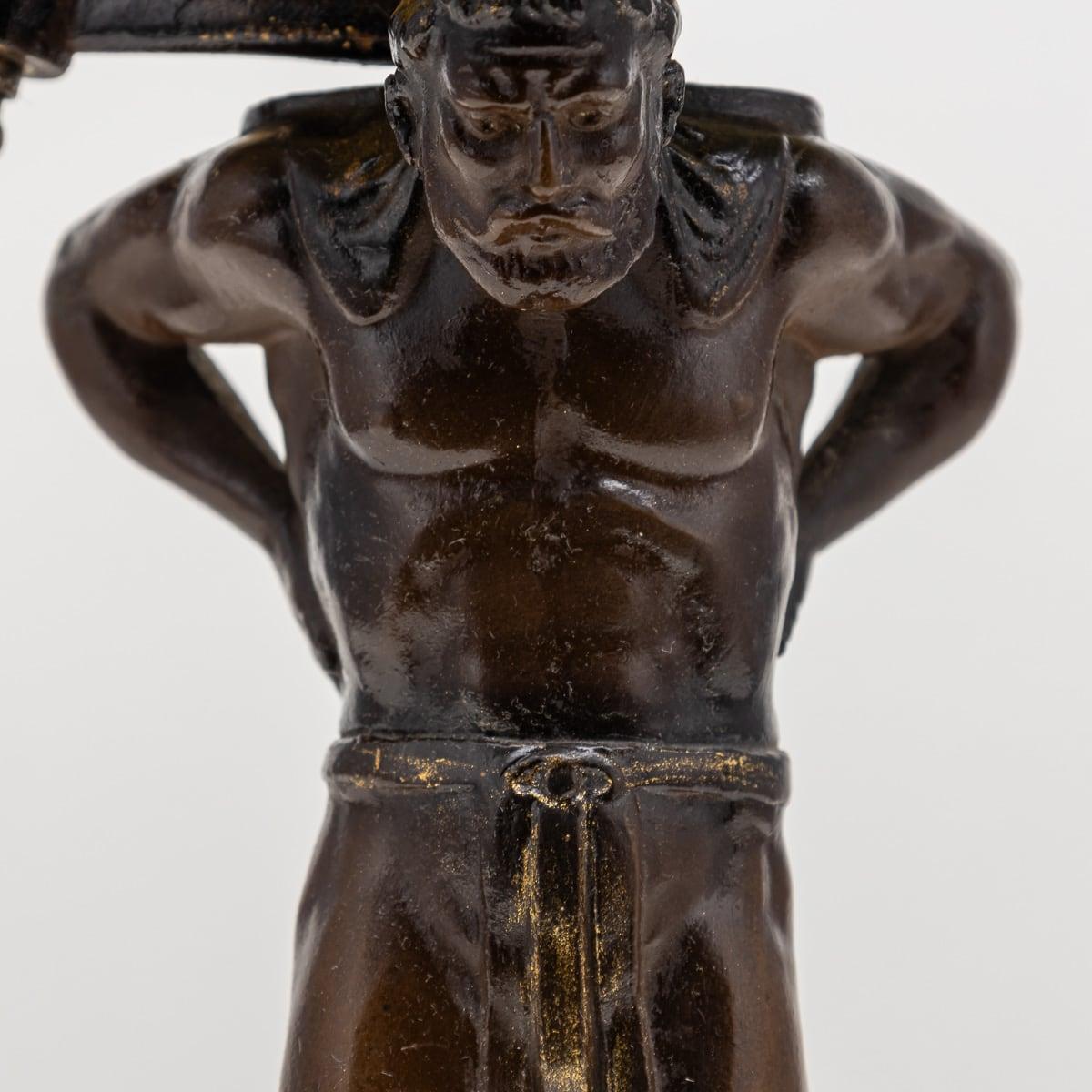 Globe géographique britannique du 20e siècle dirigé par une statue d'Atlas en bronze, vers 1920 en vente 11