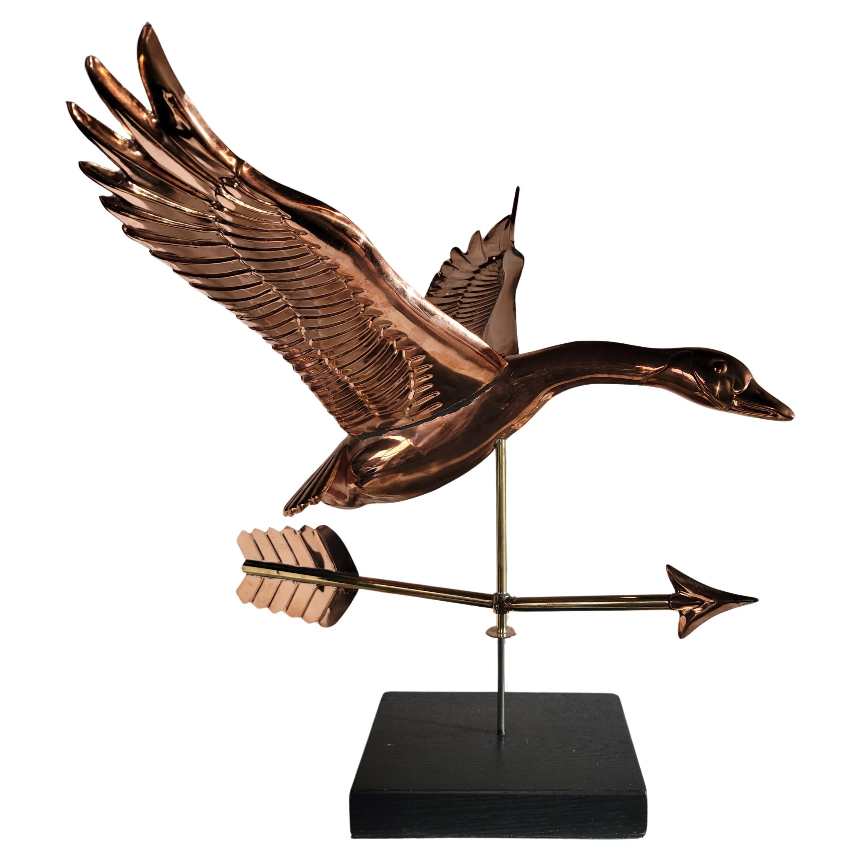 20Thc Canadian Goose Copper  Weather Vane on Mount For Sale