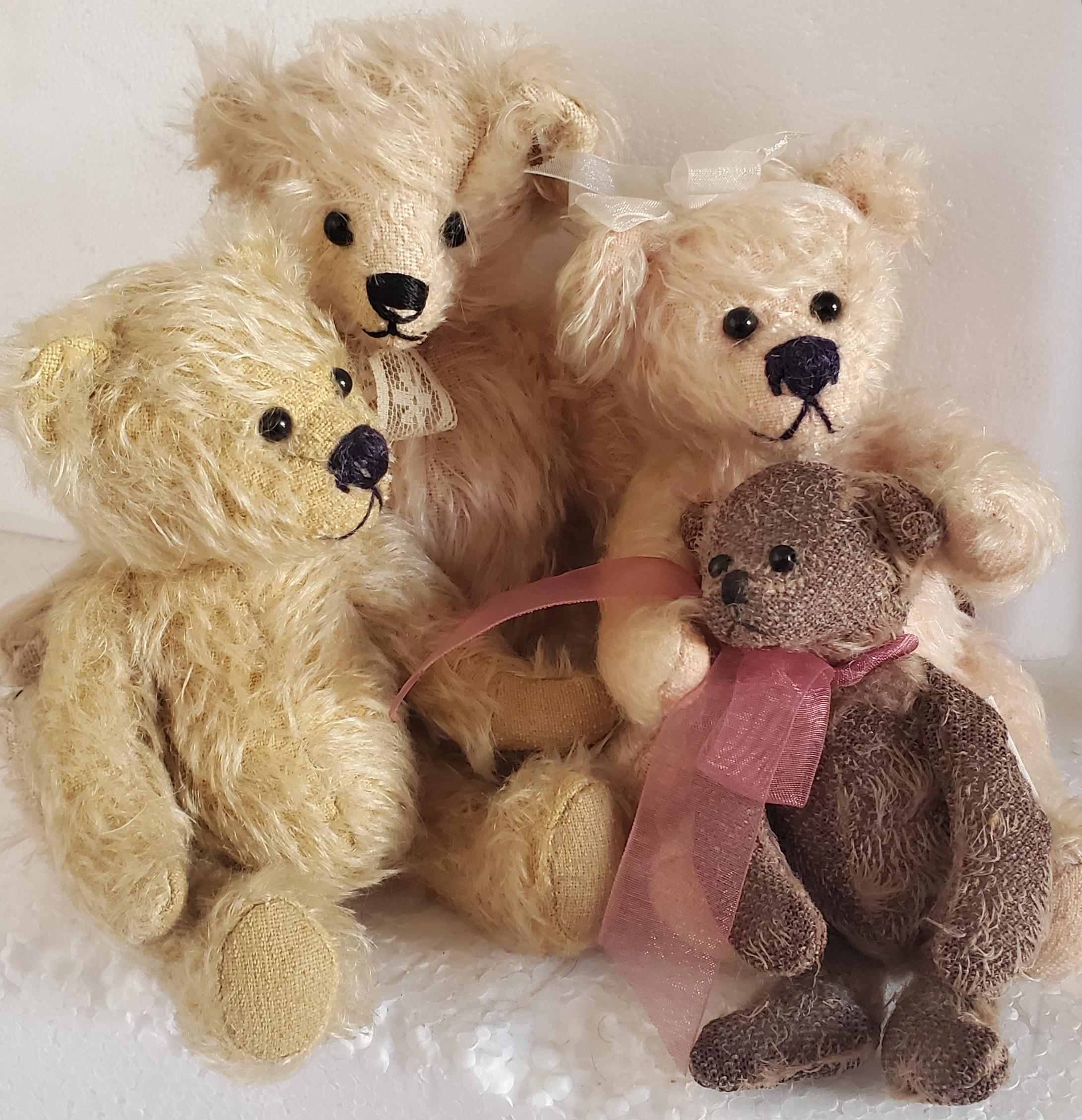 Mohair 20th Century Collection of Five Contemporary Bears For Sale