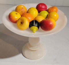 20Thc Collection of Mini Stone Fruit -12 Piece W/ Alabaster  Compote