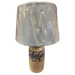 20thc Decorated Crock Lamp