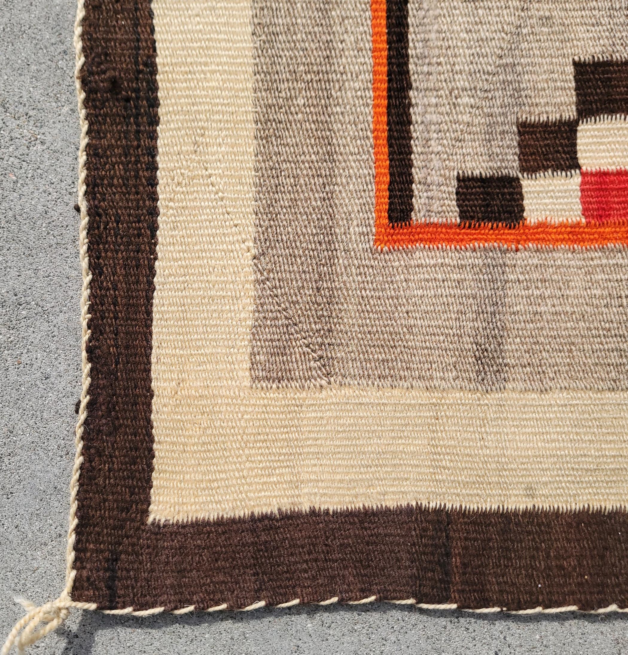 20Thc Frühe geometrische Navajo-Weberei im Zustand „Gut“ im Angebot in Los Angeles, CA