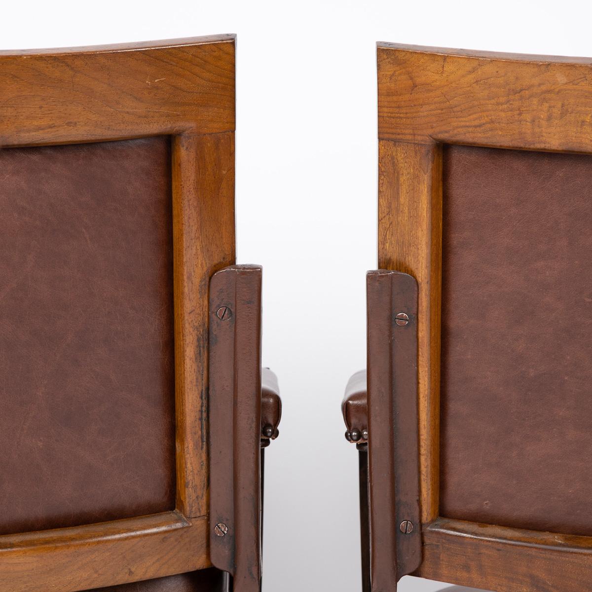 20th Century Edwardian Mahogany and Leather Cinema / Theatre Chairs, circa 1900 For Sale 11