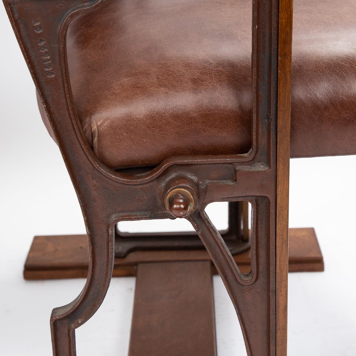 20th Century Edwardian Mahogany and Leather Cinema / Theatre Chairs, circa 1900 For Sale 15