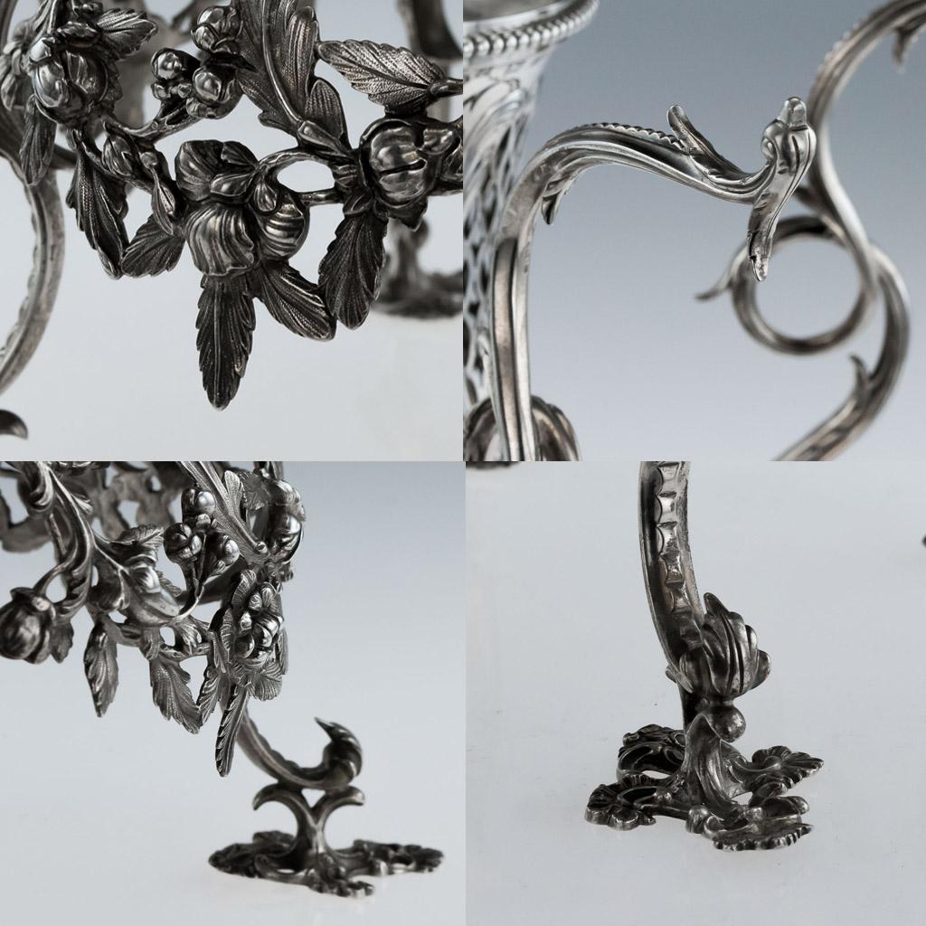 Edwardian Solid Silver Large Epergne Centerpiece, Elkington, circa 1911 10