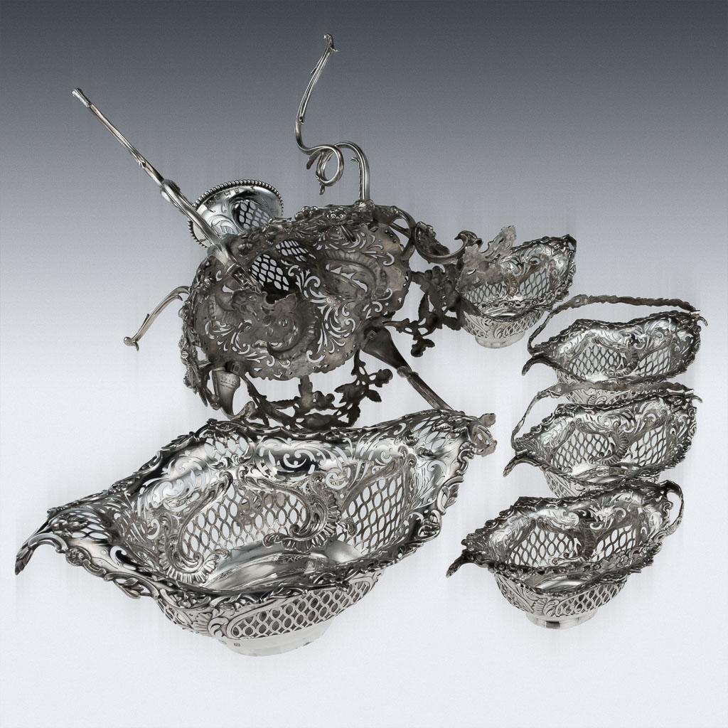 Sterling Silver Edwardian Solid Silver Large Epergne Centerpiece, Elkington, circa 1911
