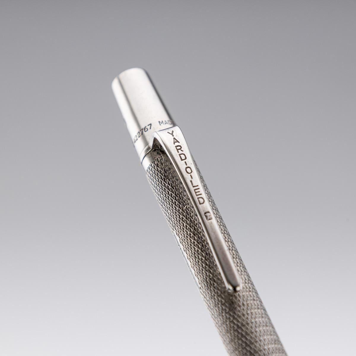20. Jahrhundert Englisches Art Deco Schreibtischset aus massivem Silber und Druckbleistift, London um 1936 im Angebot 5