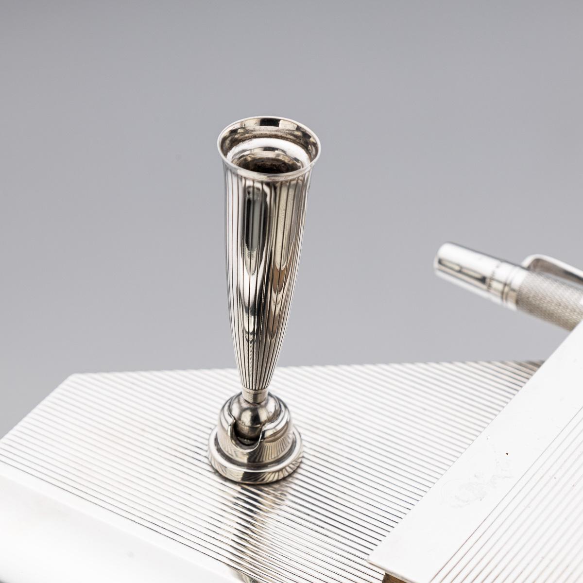 20. Jahrhundert Englisches Art Deco Schreibtischset aus massivem Silber und Druckbleistift, London um 1936 im Angebot 9