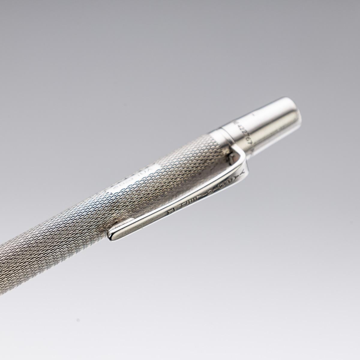 20. Jahrhundert Englisches Art Deco Schreibtischset aus massivem Silber und Druckbleistift, London um 1936 im Angebot 4