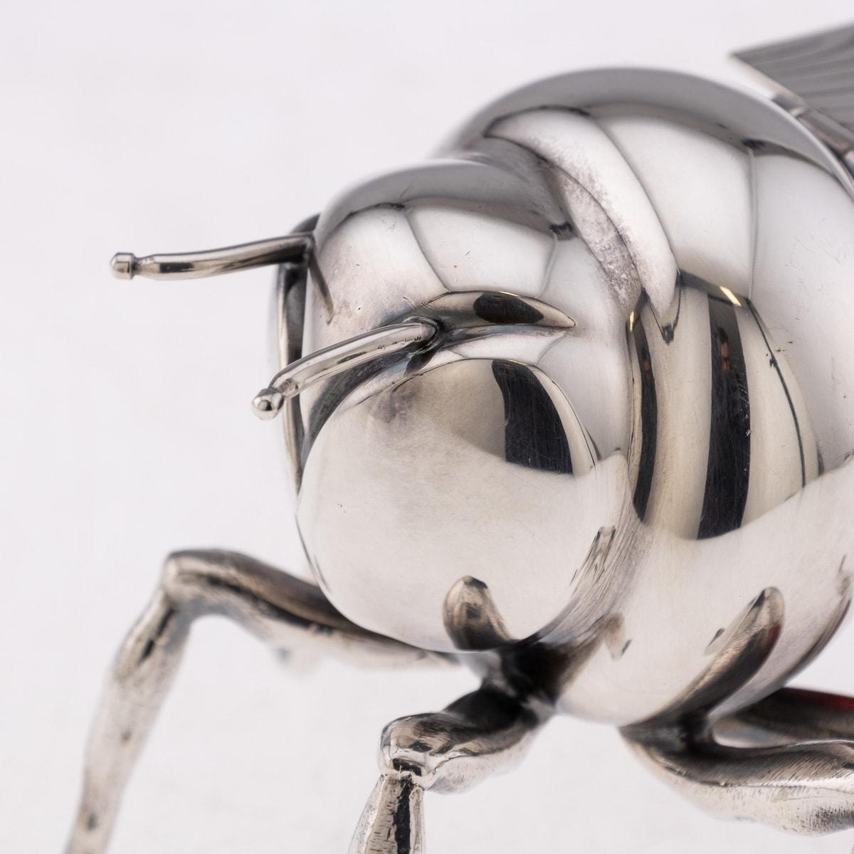 20thC English Silver Plated Novelty Wasp Condiment Bowl & Spoon, Mappin & Webb For Sale 6