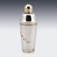 20thC English Silver Plated "Recipe" Cocktail Shaker By Finnigans Ltd c.1930