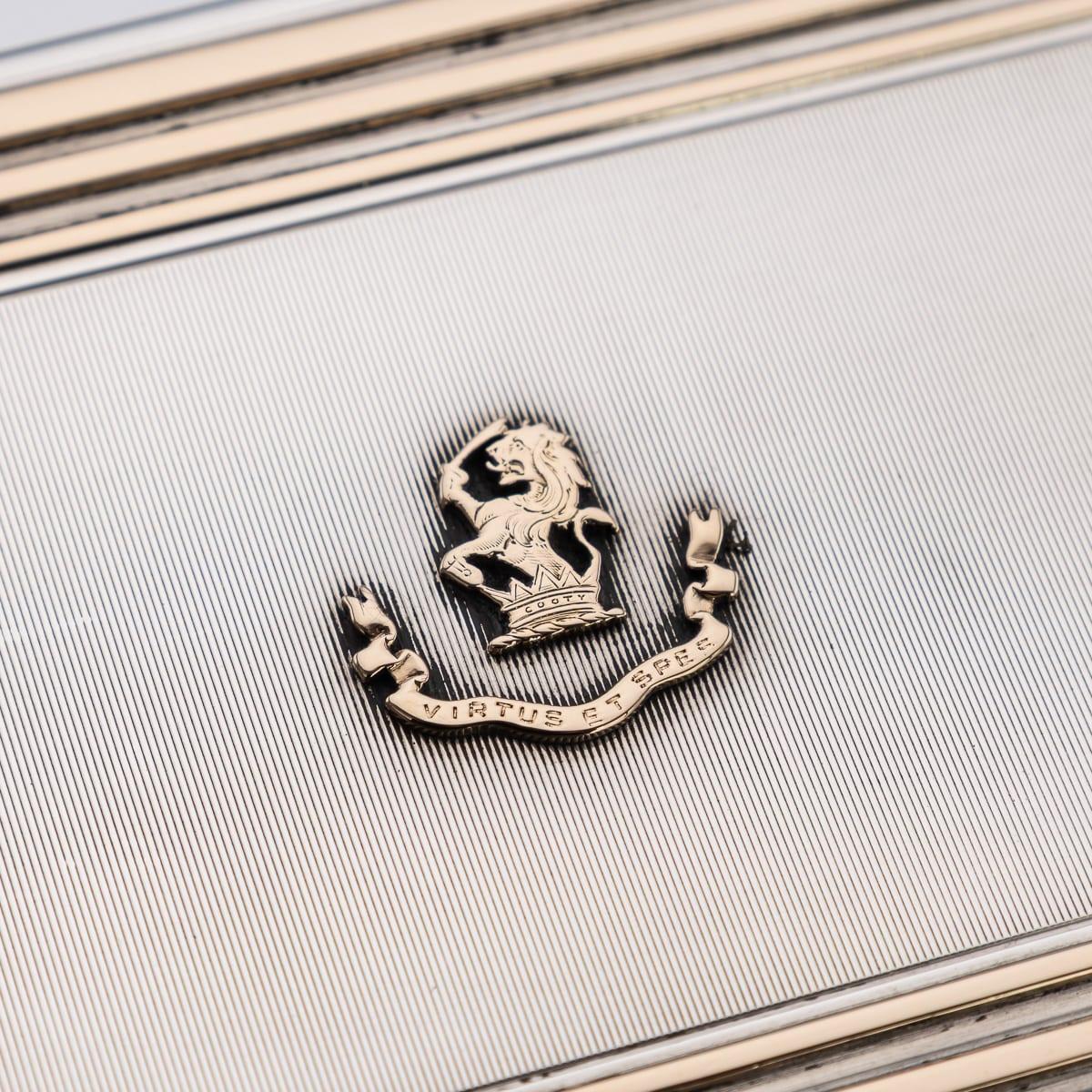 20thC English Solid Silver & 9K Gold Cigar Case By Cartier Of New Bond St c.1929 For Sale 9