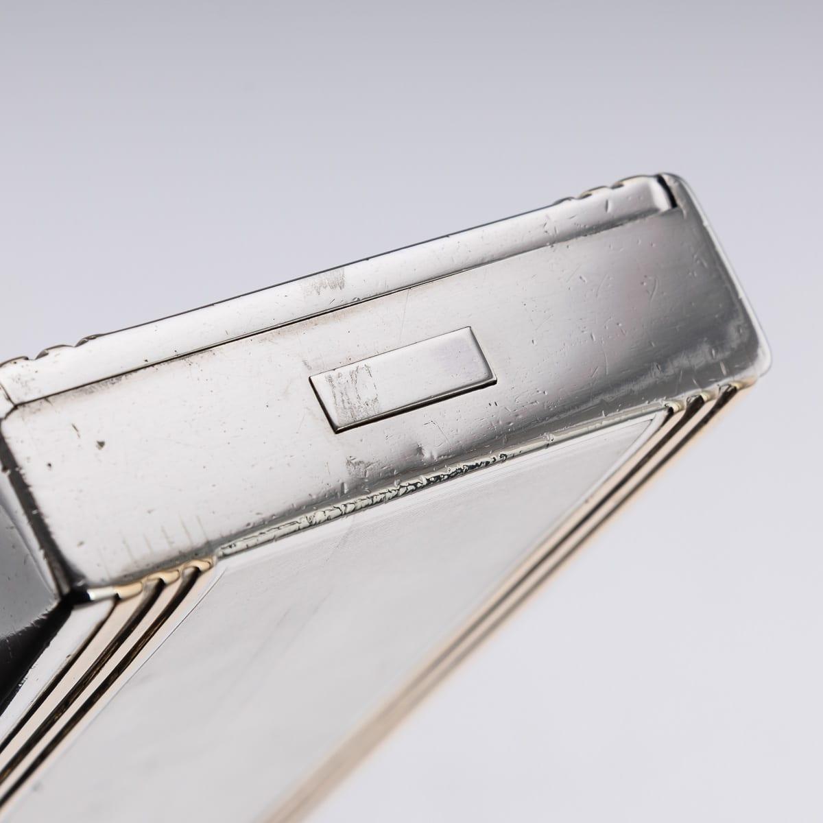 20thC English Solid Silver & 9K Gold Cigar Case By Cartier Of New Bond St c.1929 For Sale 12