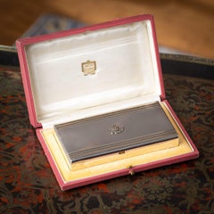 20thC English Solid Silver & 9K Gold Cigar Case By Cartier Of New Bond St c.1929