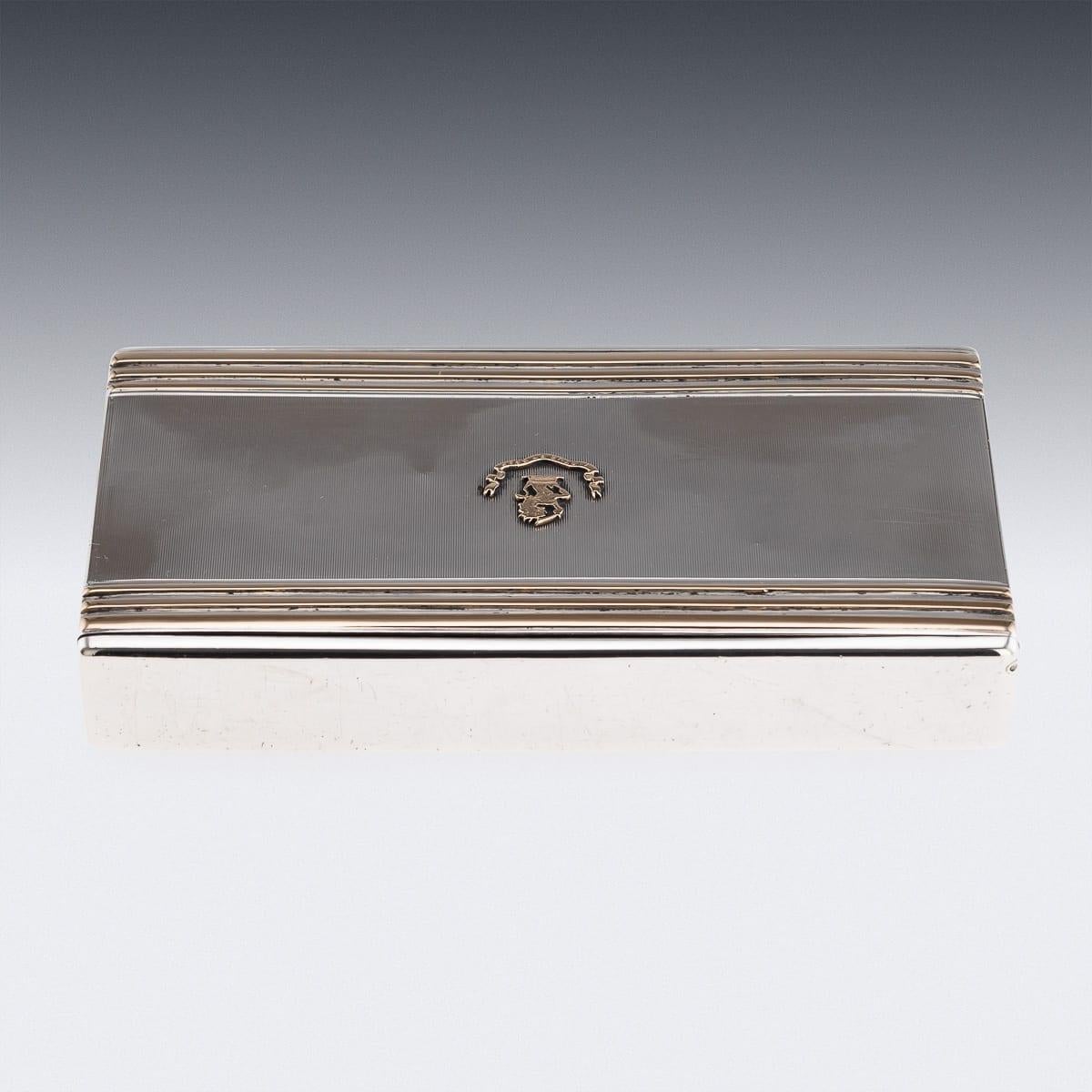 20th Century 20thC English Solid Silver & 9K Gold Cigar Case By Cartier Of New Bond St c.1929 For Sale