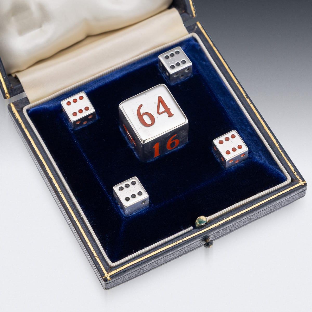 Altro Set di dadi da Backgammon in argento massiccio e smalto del XX secolo di Dunhill London c.C. in vendita